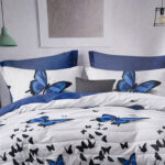 Plavo beli leptiri posteljina 200x220cm