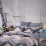 Puder plava zig-zag posteljina 200x220cm